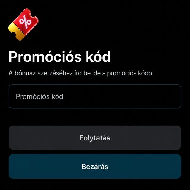 RoyalSea promóciós kód mező a mobil webalkalmazásban